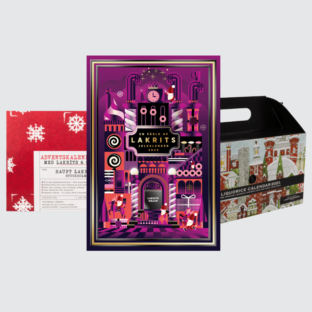 1st Lakritsroten Julkalender 2025 + 1st Haupt Adventskalender + 1st Lakritsfabriken Julkalender 2025